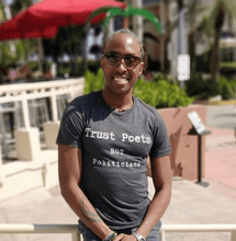 Load image into Gallery viewer, LSC&#39;s Trust Poets Not Politicians Eco-Friendly Short-Sleeve Unisex T-Shirt - LSC Swag