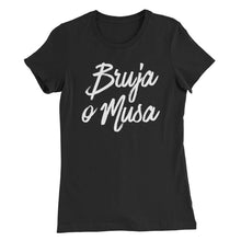 Load image into Gallery viewer, LSC Swag Black Bruja o Musa Eco-Friendly Women’s T-Shirt